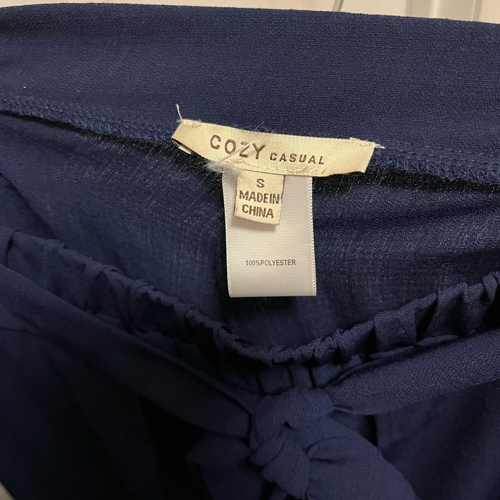 Navy Blue Flowy Pants size S - Picture 4 of 5